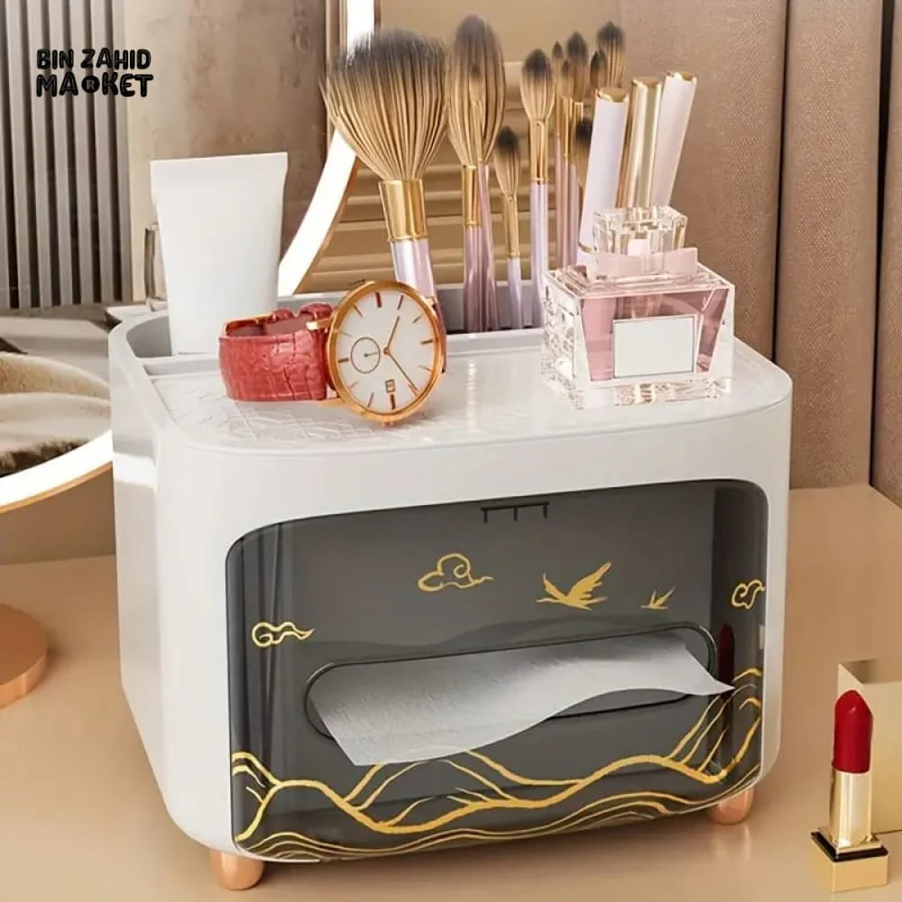 LUXOR TISSUE BOX WITH COSMETIC ORGANIZER - Image 2