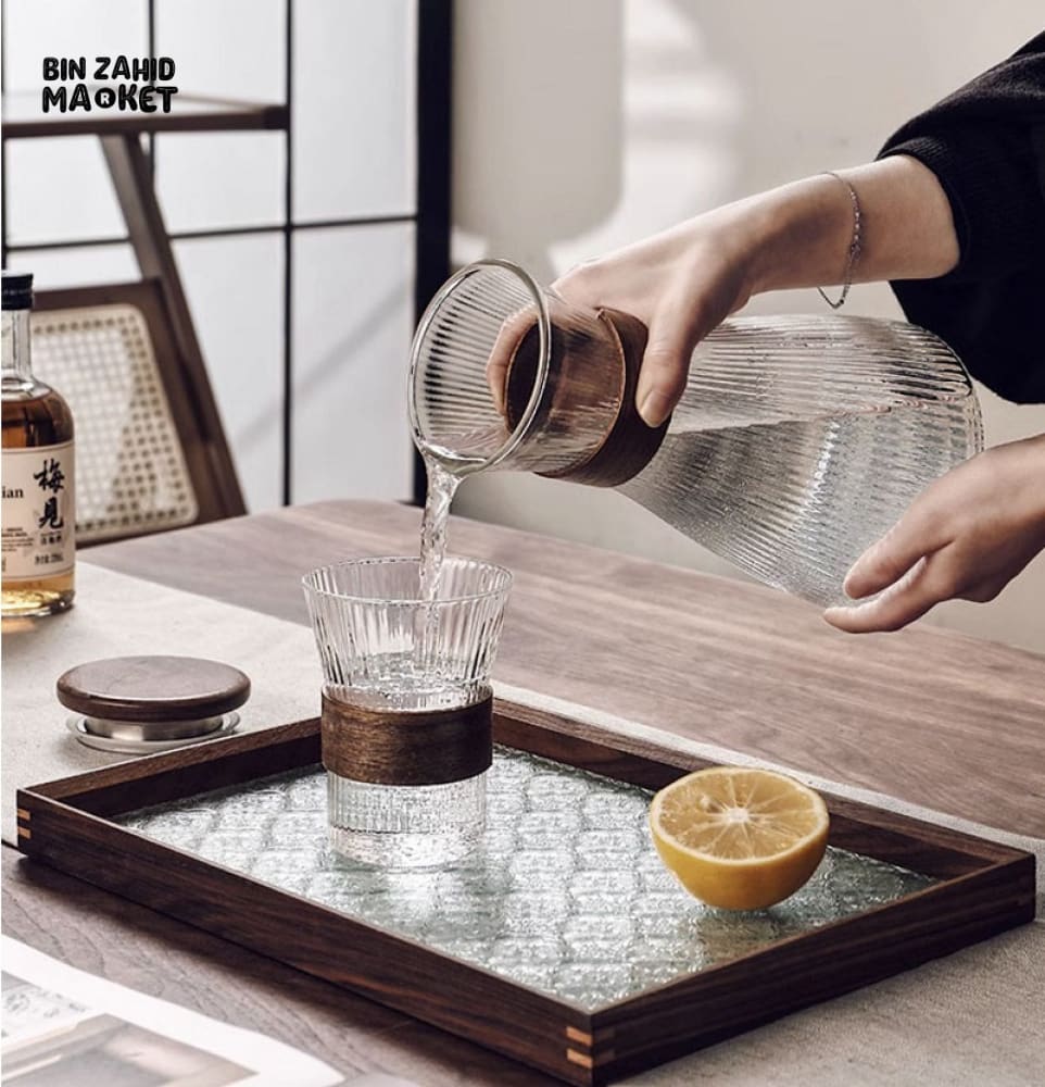 LUXORMOVE COLD GLASS WATER  7 PIECES JUG SET HEAT RESISTANT WITH COVER LARGE CAPACITY - Image 4