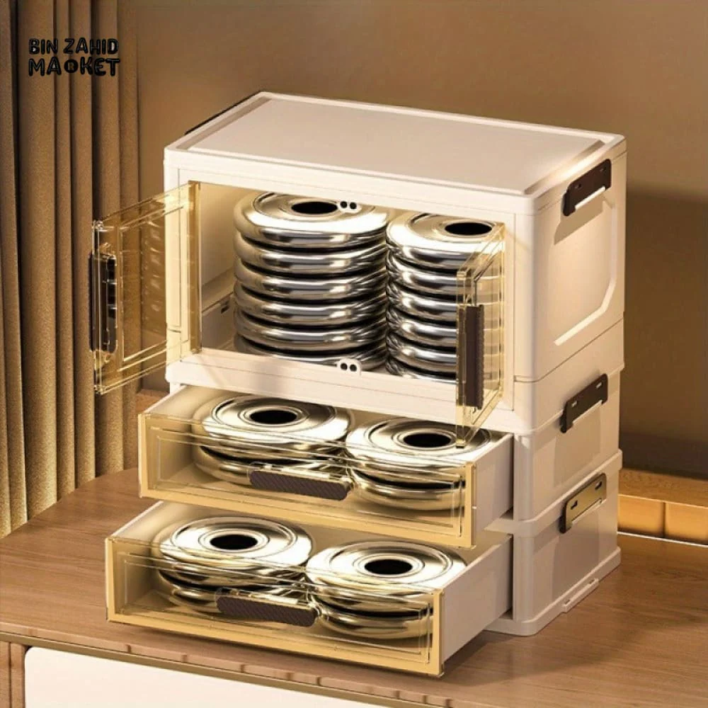 LUXORMOVE COSMETIC STORAGE BOX – STACKABLE COLLAPSIBLE DUST-PROOF WITH DOUBLE DOORS - Image 6