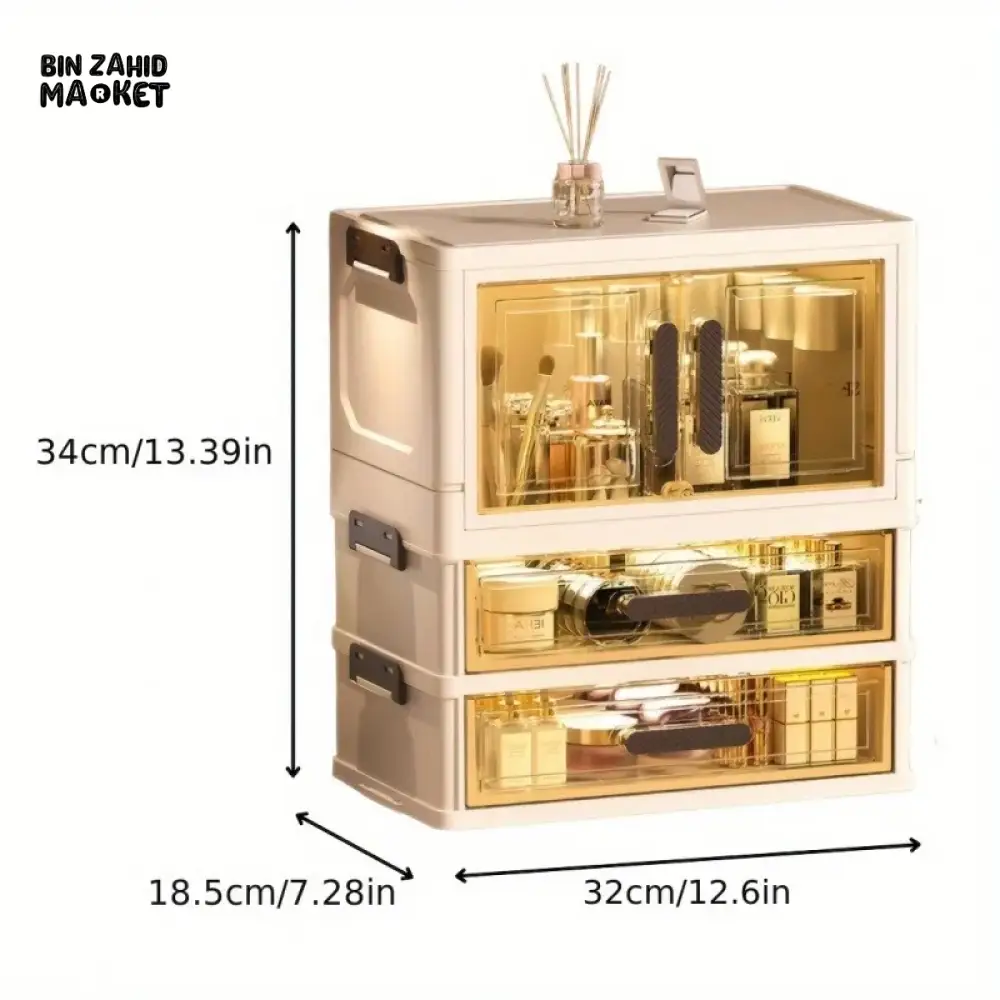 LUXORMOVE COSMETIC STORAGE BOX – STACKABLE COLLAPSIBLE DUST-PROOF WITH DOUBLE DOORS - Image 9
