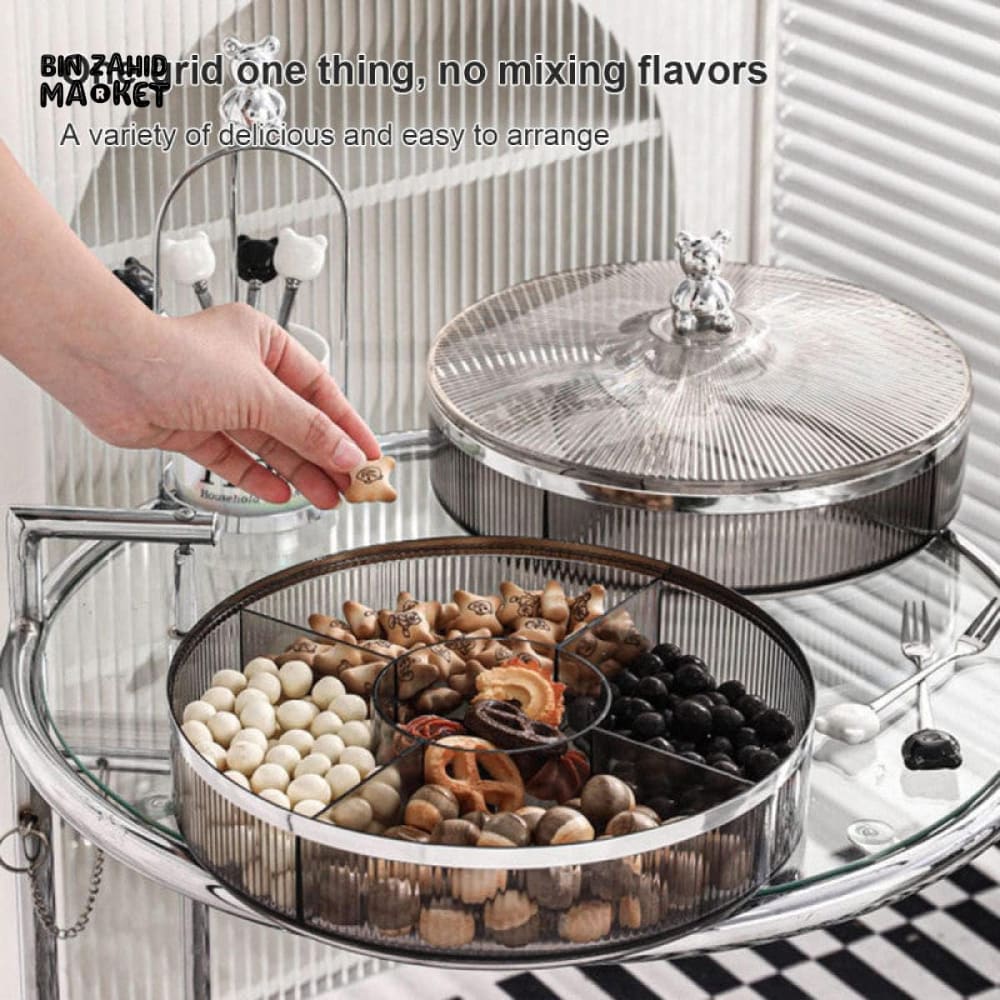 LUXORMOVE DIVIDED SNACK SERVING TRAY – 11-INCH SNACK BOX WITH LID FOR CANDY NUTS & DRIED FRUITS - Image 2