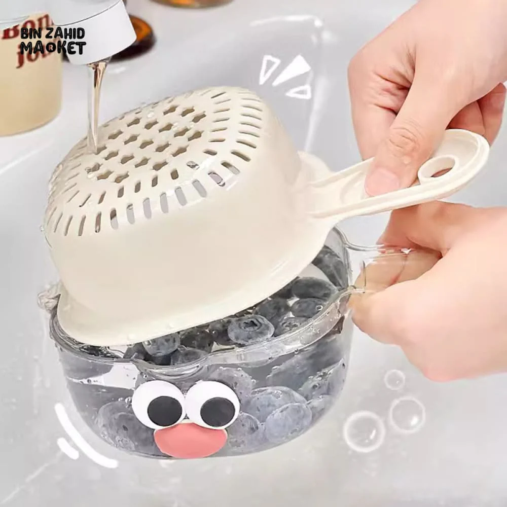 LUXORMOVE DOUBLE-LAYER VEGETABLE & FRUIT BASKET – 2-IN-1 THICKENED DRAIN FILTER WITH CUTE HANDLE FOR HOME USE - Image 11