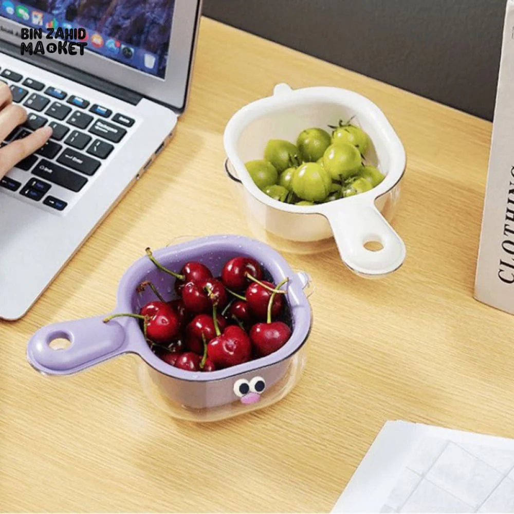 LUXORMOVE DOUBLE-LAYER VEGETABLE & FRUIT BASKET – 2-IN-1 THICKENED DRAIN FILTER WITH CUTE HANDLE FOR HOME USE - Image 5