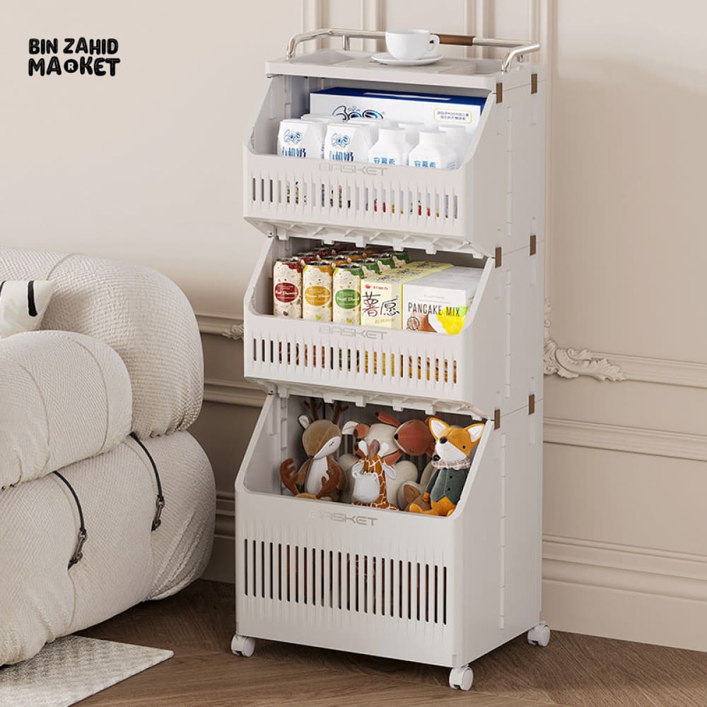LUXORMOVE FOLDABLE LAUNDRY HAMPER – SPACE-SAVING STANDING BASKET WITH SORTER RACK - 3 LAYERS - Image 4