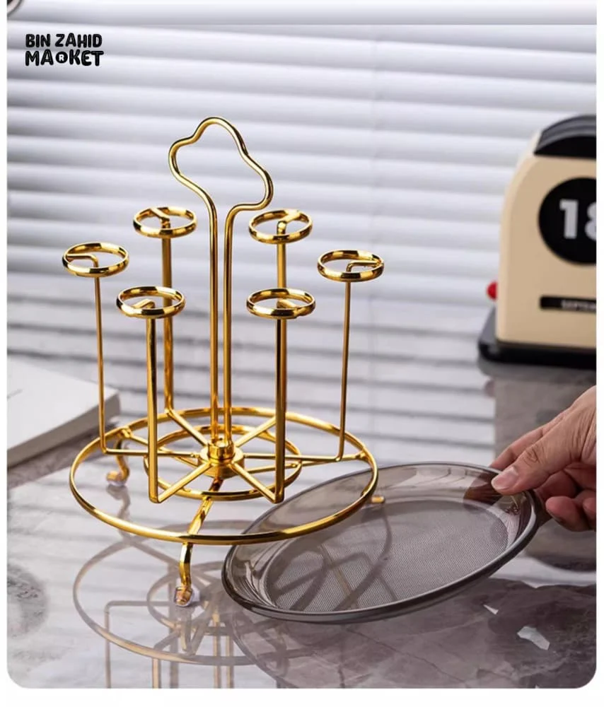 LUXORMOVE GLASS DISH DRAINER – LUXURY HANGING CUP STORAGE RACK & KITCHEN ORGANIZER - Image 6