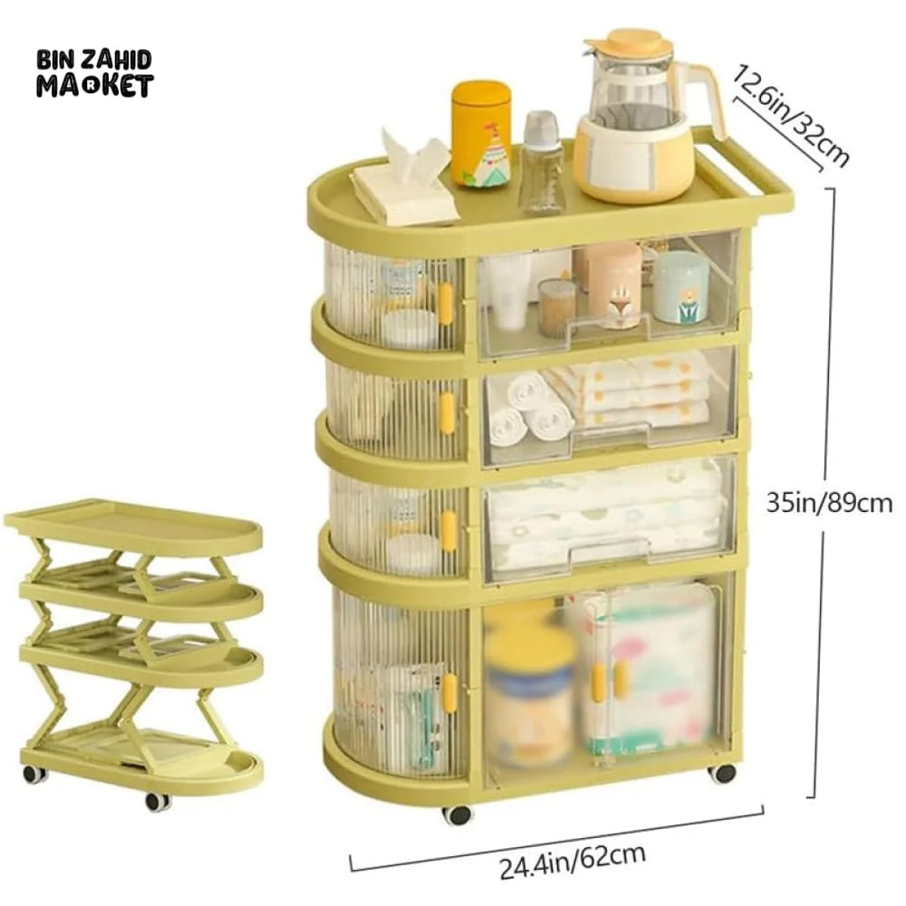 LUXORMOVE HEAVY DUTY STORAGE FREESTANDING ORGANIZING CART - 4 LAYERS - Image 6