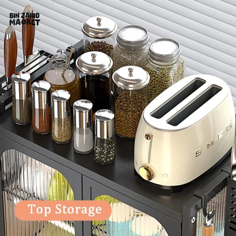 LUXORMOVE KITCHEN RACK MULTIFUNCTIONAL DISH DRAIN SHELF OVEN STORAGE ORGANIZER - BLACK - Image 5