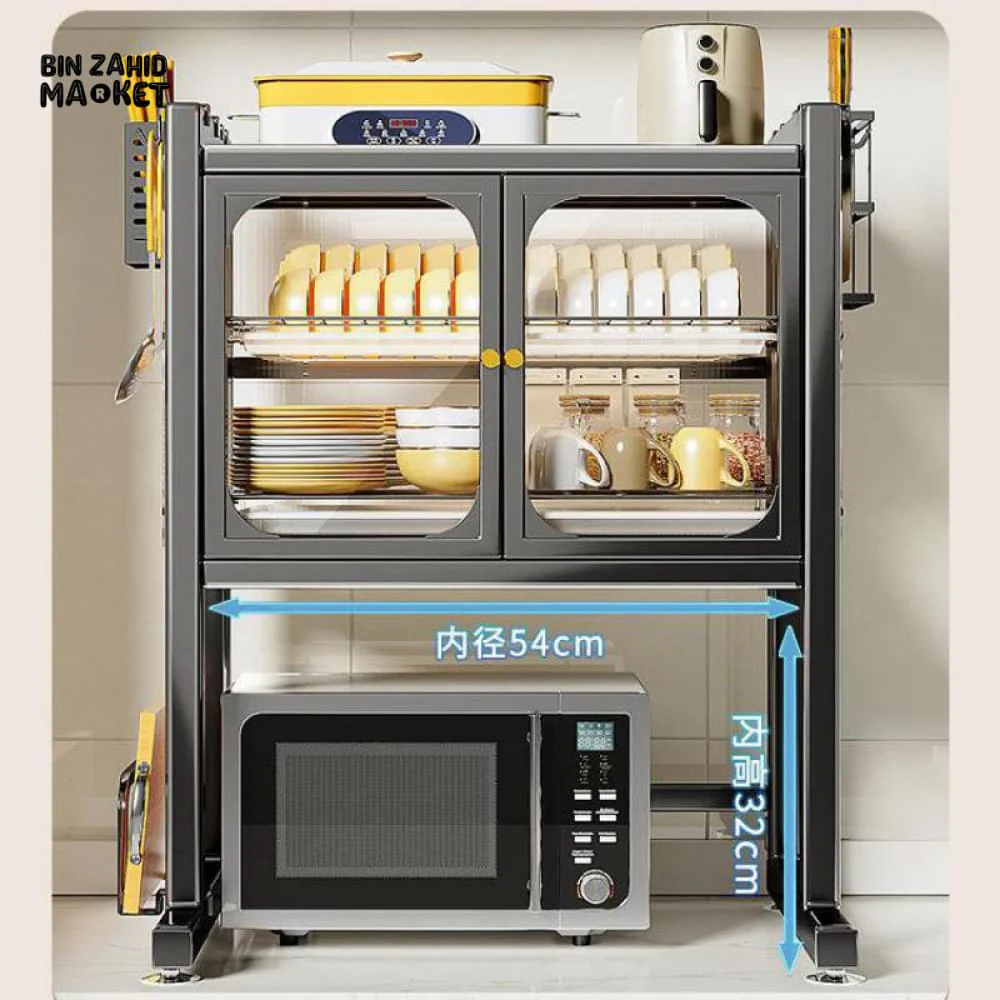 LUXORMOVE KITCHEN RACK MULTIFUNCTIONAL DISH DRAIN SHELF OVEN STORAGE ORGANIZER - BLACK - Image 7