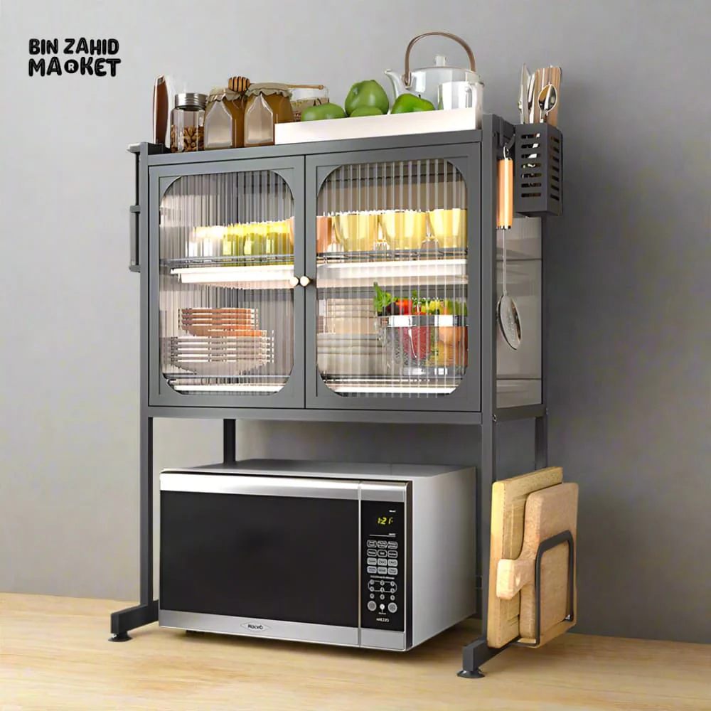 LUXORMOVE KITCHEN RACK MULTIFUNCTIONAL DISH DRAIN SHELF OVEN STORAGE ORGANIZER - BLACK - Image 9