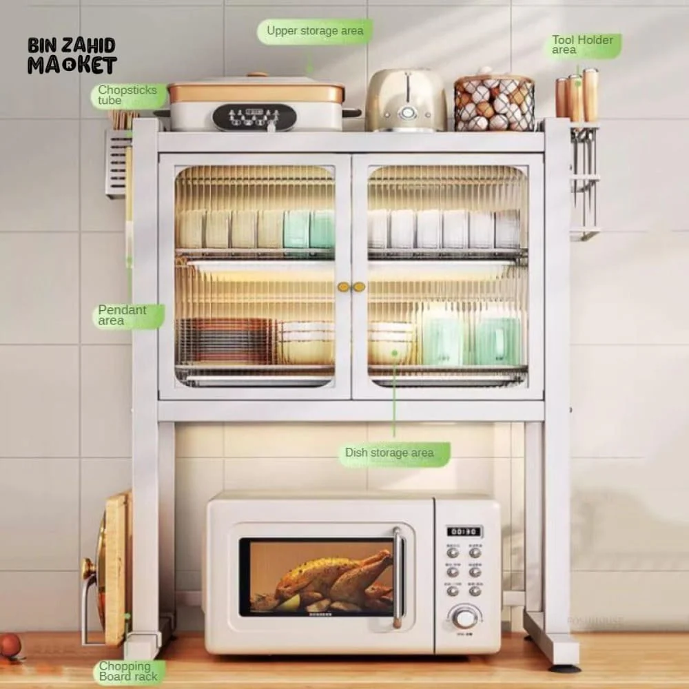 LUXORMOVE KITCHEN RACK MULTIFUNCTIONAL DISH DRAIN SHELF OVEN STORAGE ORGANIZER - WHITE - Image 4