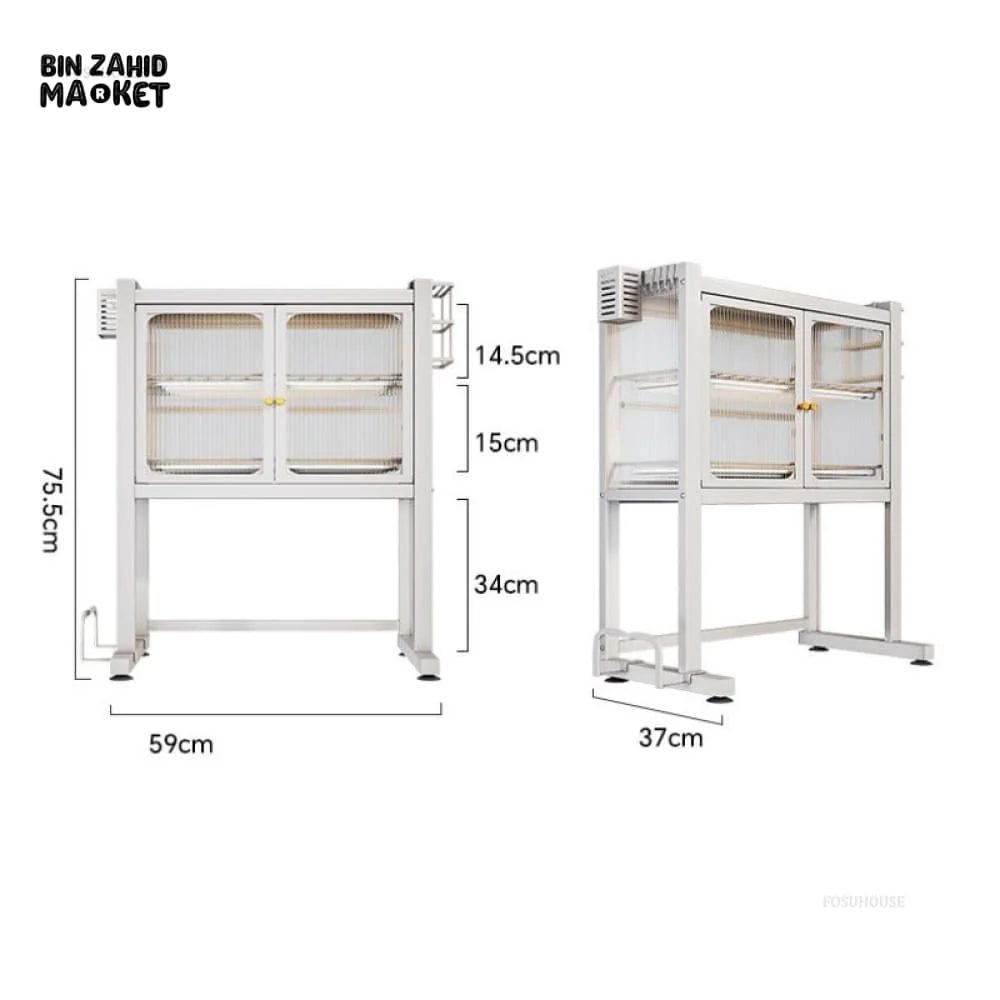 LUXORMOVE KITCHEN RACK MULTIFUNCTIONAL DISH DRAIN SHELF OVEN STORAGE ORGANIZER - WHITE - Image 7