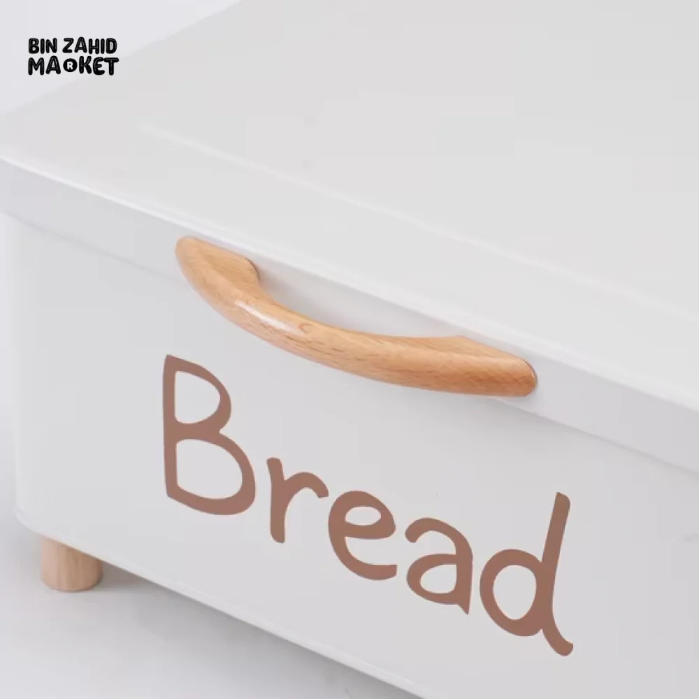 LUXORMOVE LARGE BREAD BIN WITH WOOD HANDLE – PLUS SMALL STOCK CONTAINER - Image 4