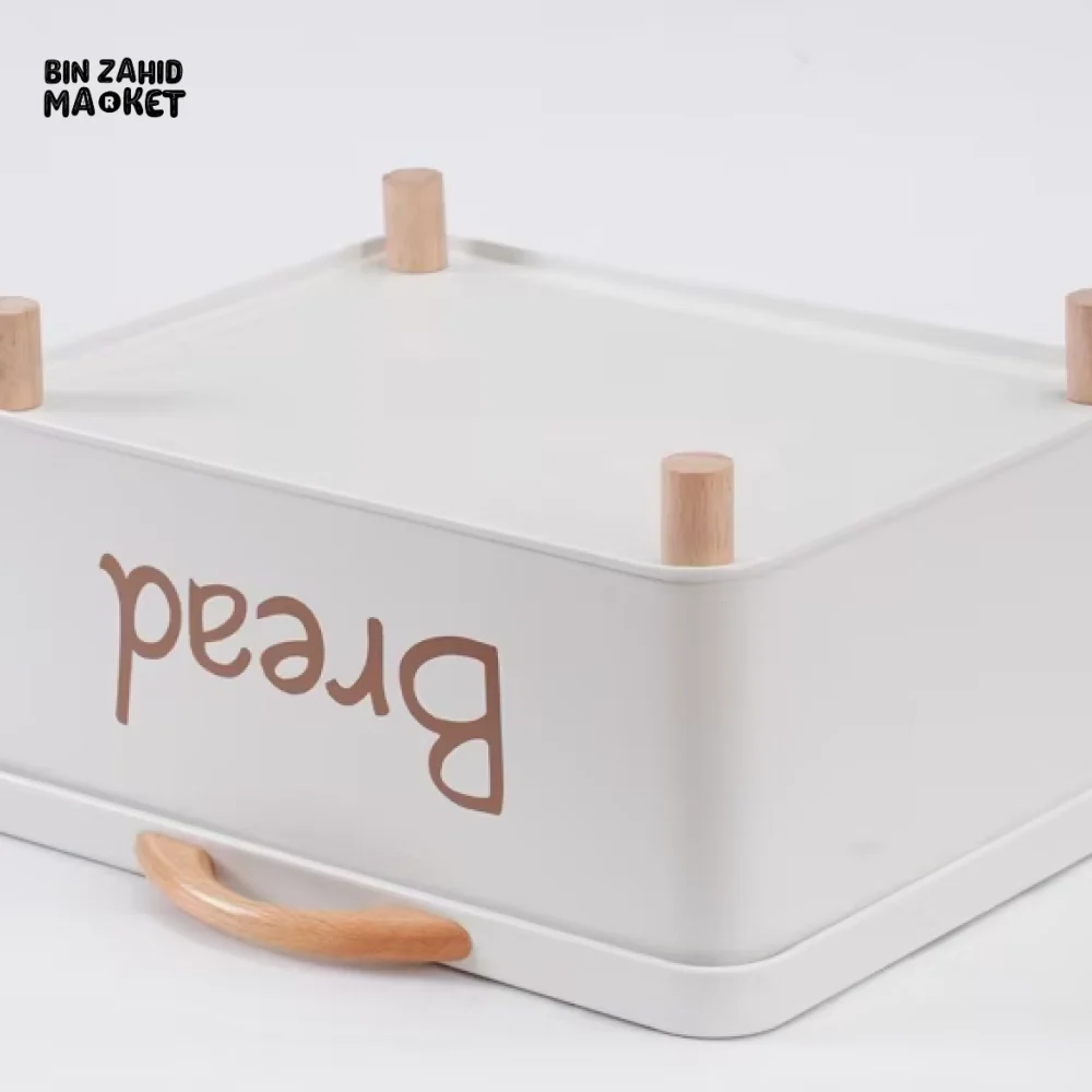 LUXORMOVE LARGE BREAD BIN WITH WOOD HANDLE – PLUS SMALL STOCK CONTAINER - Image 8