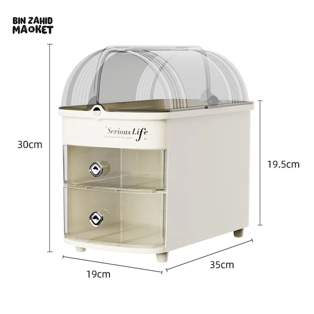 LUXORMOVE LARGE CAPACITY COSMETIC & JEWELRY STORAGE DRAWER WITH LID MAKEUP ORGANIZER & LIPSTICK BOX - Image 7