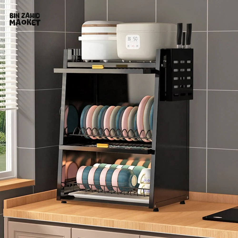 LUXORMOVE LARGE CAPACITY KITCHEN STORAGE & DRAINAGE RACK – MULTI-FUNCTION UTENSIL ORGANIZER - Image 2