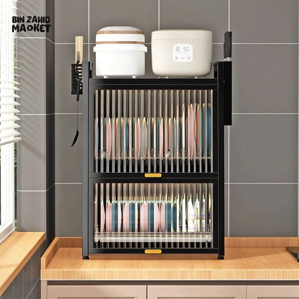 LUXORMOVE LARGE CAPACITY KITCHEN STORAGE & DRAINAGE RACK – MULTI-FUNCTION UTENSIL ORGANIZER - Image 3