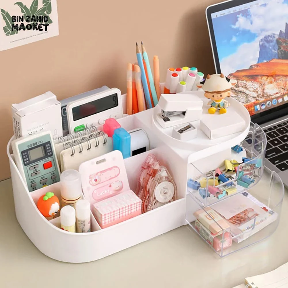 LUXORMOVE MAKEUP STORAGE BOX WITH MIRROR & TOUCH LIGHT – VANITY COSMETIC & JEWELRY ORGANIZER - Image 3