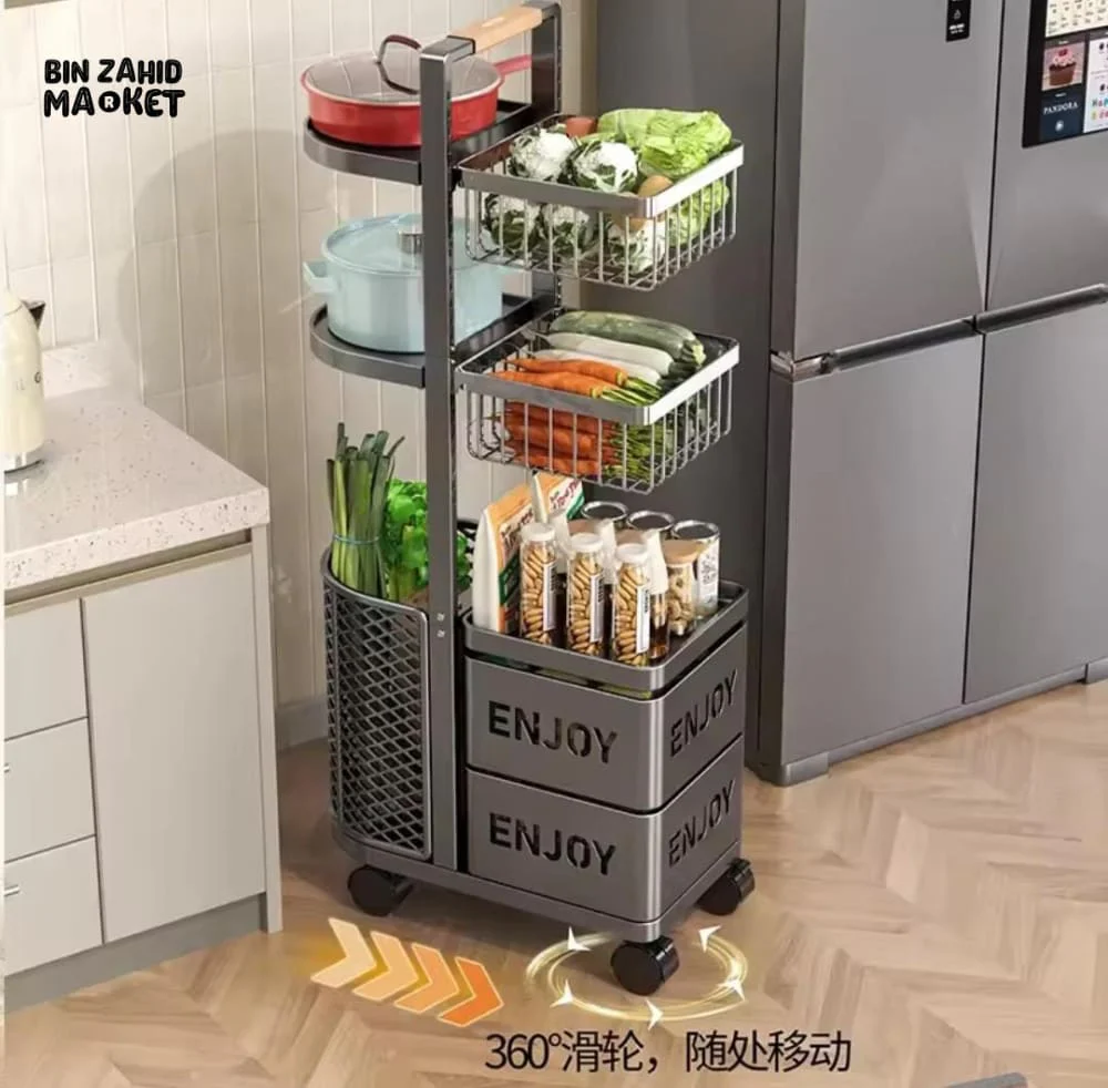 LUXORMOVE MODERN FRUIT & VEGETABLE ORGANIZER – MULTI-LAYER METAL BASKET SHELF - Image 2