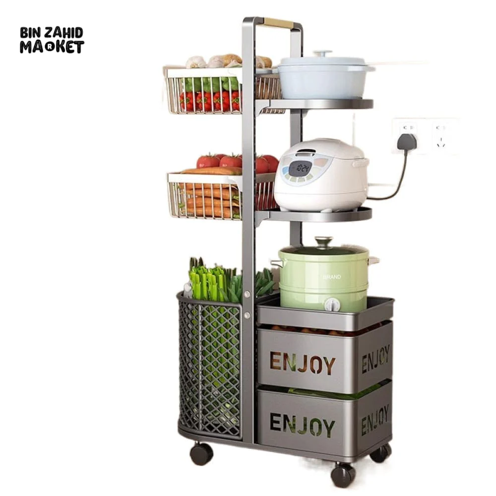 LUXORMOVE MODERN FRUIT & VEGETABLE ORGANIZER – MULTI-LAYER METAL BASKET SHELF - Image 4