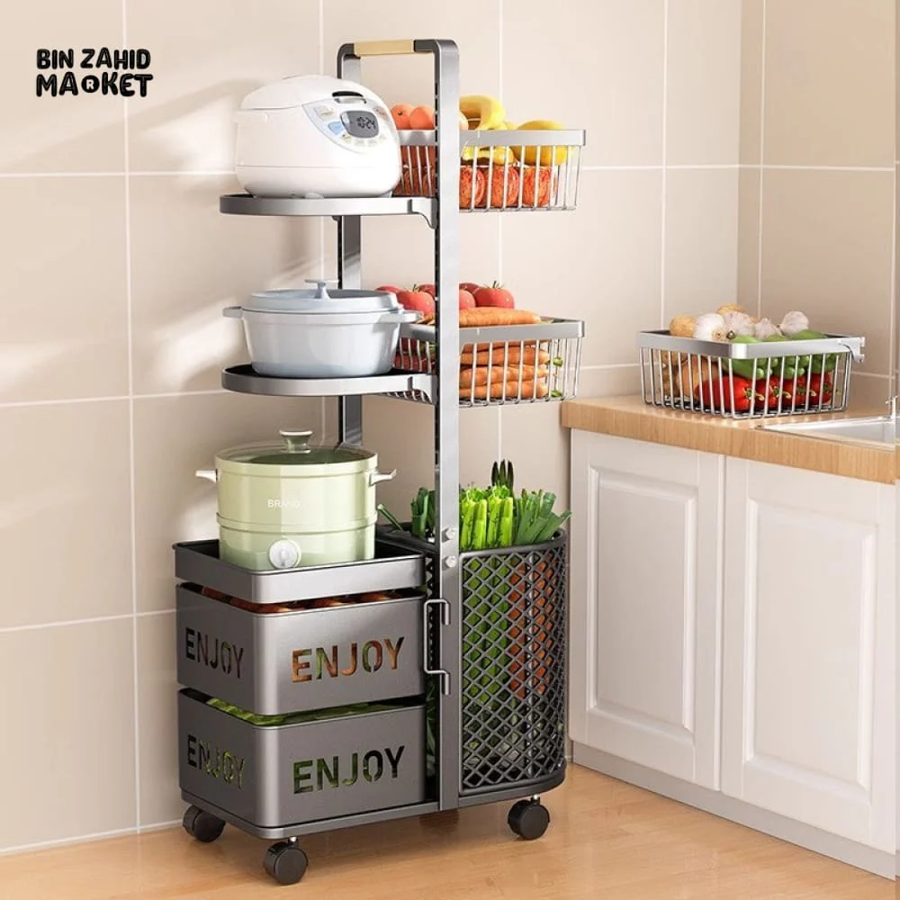 LUXORMOVE MODERN FRUIT & VEGETABLE ORGANIZER – MULTI-LAYER METAL BASKET SHELF - Image 5