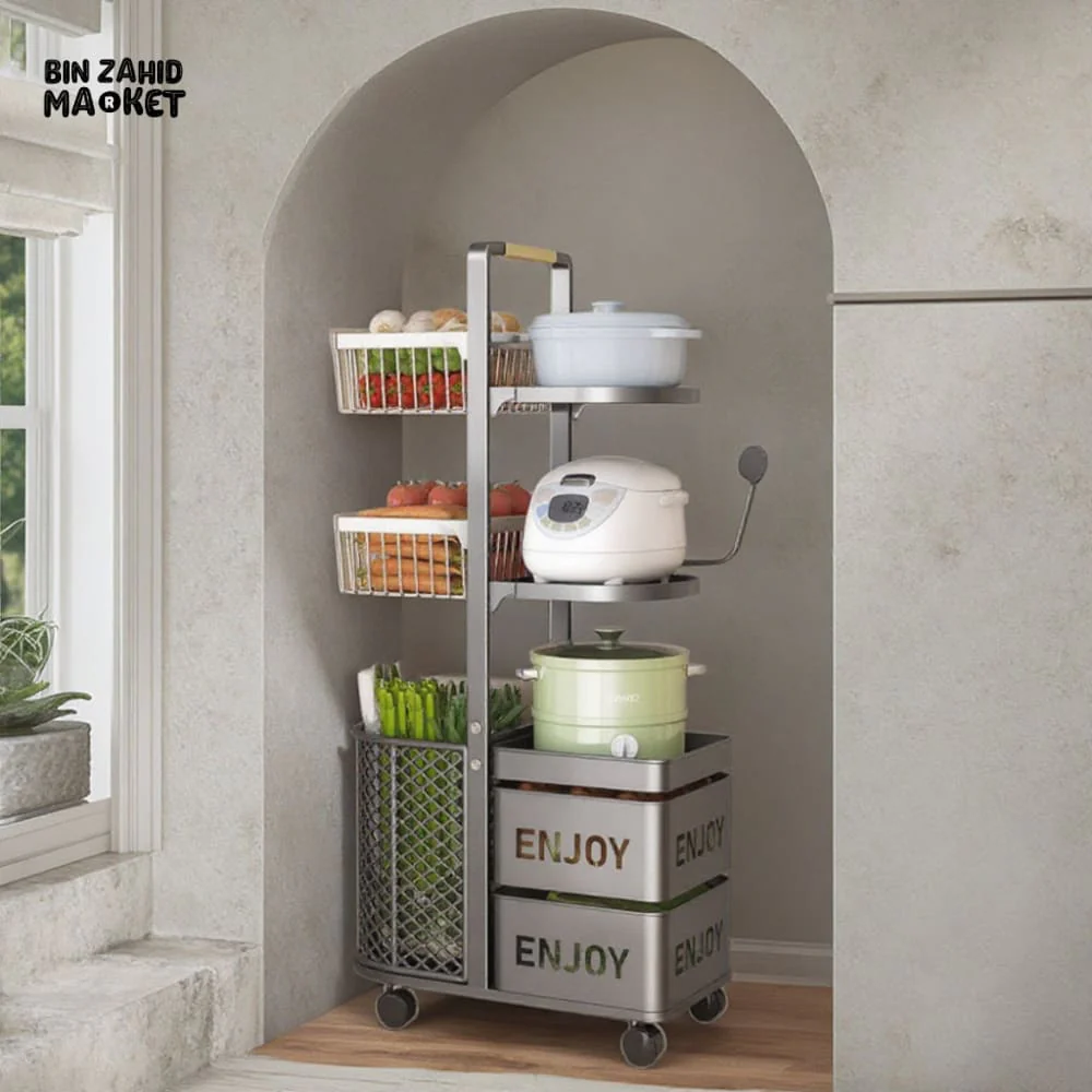 LUXORMOVE MODERN FRUIT & VEGETABLE ORGANIZER – MULTI-LAYER METAL BASKET SHELF - Image 6
