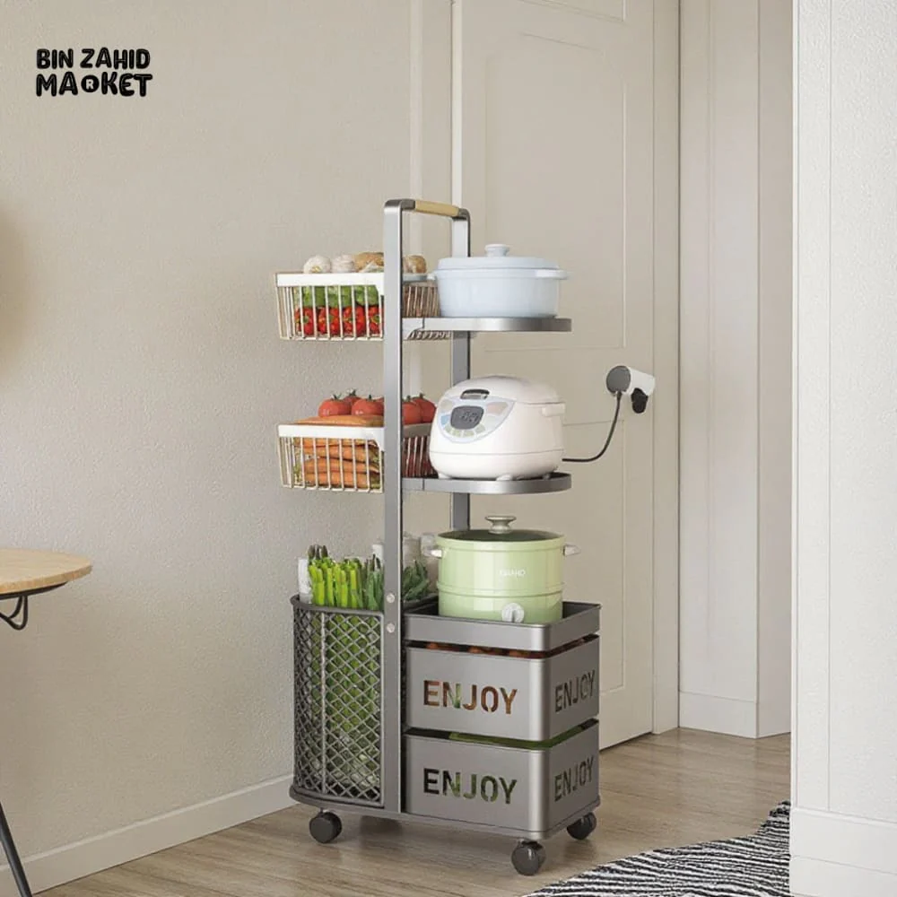 LUXORMOVE MODERN FRUIT & VEGETABLE ORGANIZER – MULTI-LAYER METAL BASKET SHELF - Image 7