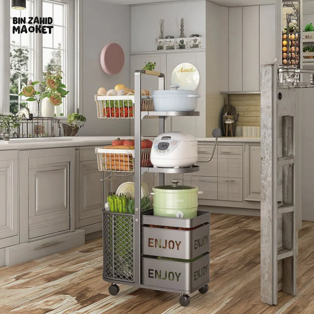 LUXORMOVE MODERN FRUIT & VEGETABLE ORGANIZER – MULTI-LAYER METAL BASKET SHELF - Image 8