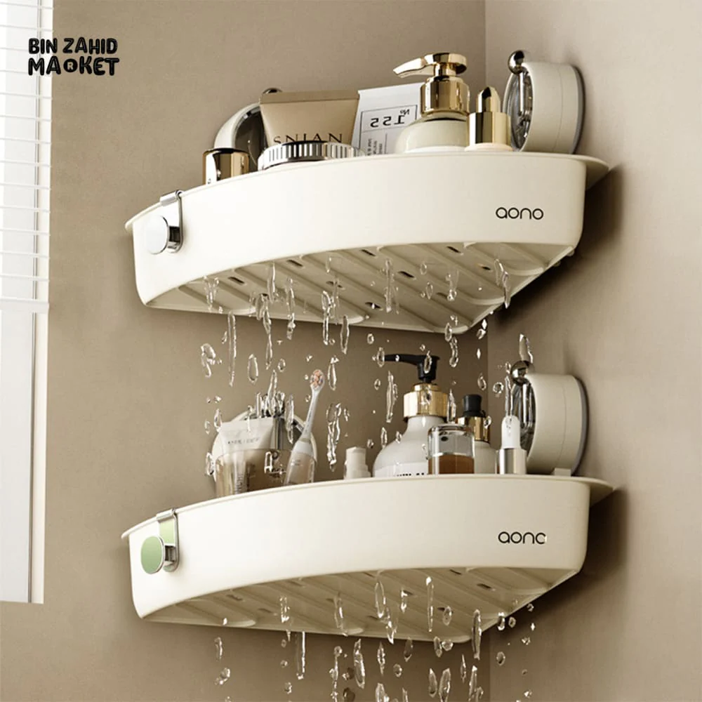 LUXORMOVE NO-DRILL VACUUM SUCTION BATHROOM SHELF – WATERPROOF SHOWER CADDY RACK - Image 2
