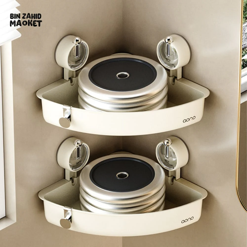 LUXORMOVE NO-DRILL VACUUM SUCTION BATHROOM SHELF – WATERPROOF SHOWER CADDY RACK - Image 3