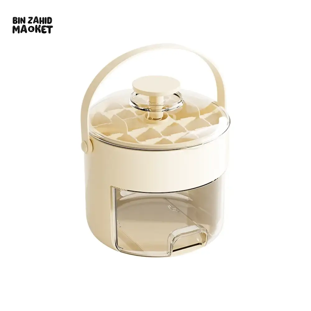 LUXORMOVE PORTABLE ROUND DRAWER-STYLE ICE BUCKET – LARGE CAPACITY PLASTIC ICE CUBE STORAGE FOR HOME USE - Image 4