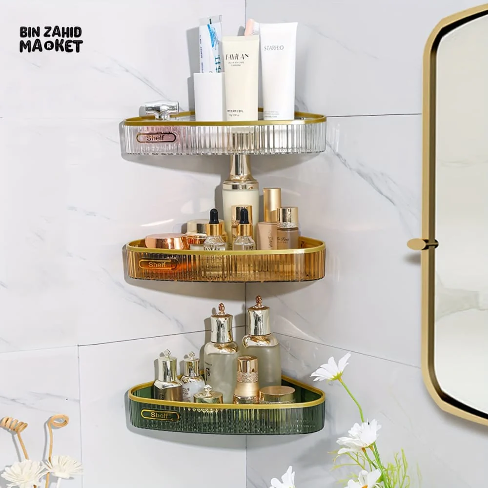 LUXORMOVE SELF-ADHESIVE WALL STORAGE RACK – NO-DRILL BATHROOM SHELF FOR TOILETRIES SPICE & CLEANING SUPPLIES - Image 2