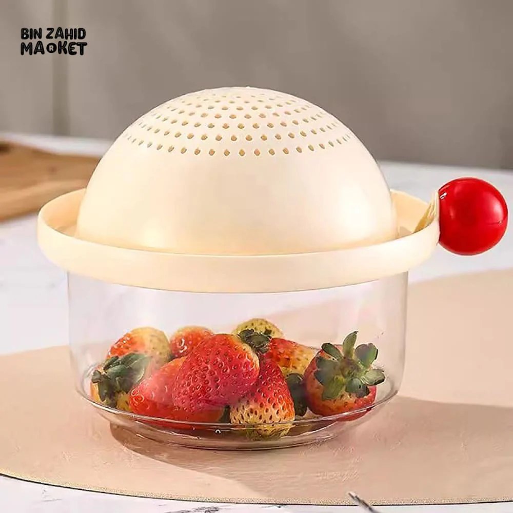 LUXORMOVE SMALL DOUBLE-LAYER DRAIN BASKET – 2-IN-1 THICKENED PLASTIC VEGETABLE WASHING TRAY & MULTIFUNCTIONAL FRUIT DRAINER - Image 11