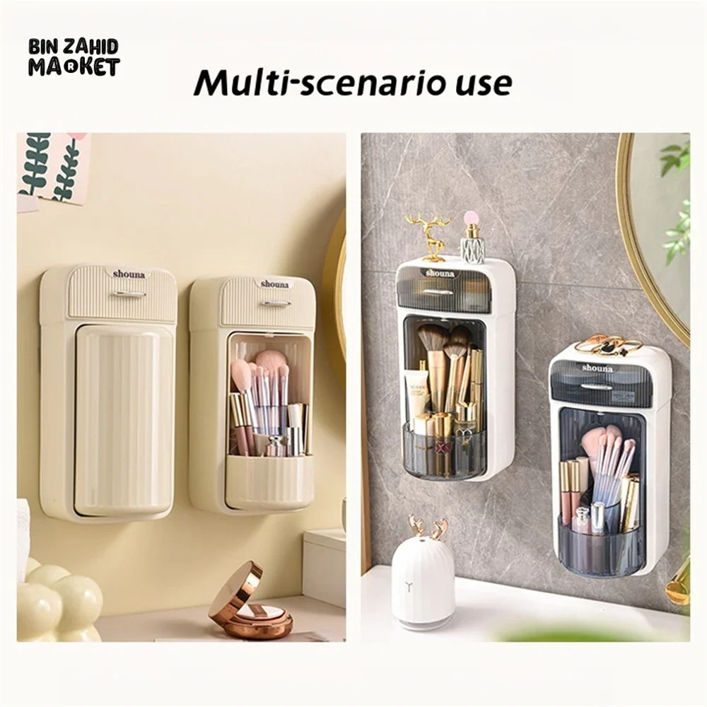 LUXORMOVE WALL MOUNTED MAKEUP BRUSH ORGANIZER 360° ROTATING STORAGE RACK - Image 9