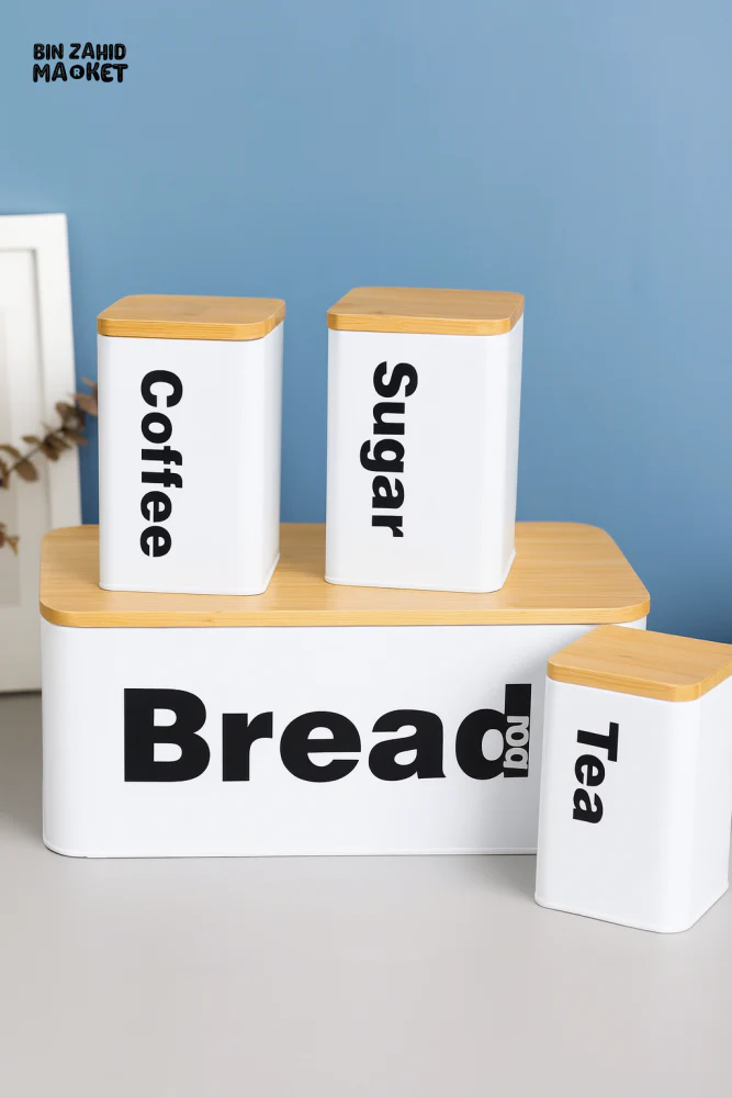 LUXURMOVE BREAD BOX SET BAMBOO - BLACK - Image 2
