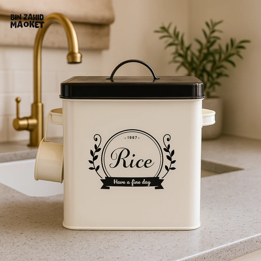 LUXURMOVE METAL AIRTIGHT RICE CONTAINER 5 LITRES