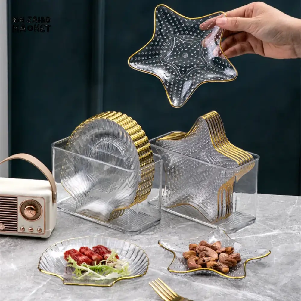 LUXURY 8-PIECE ACRYLIC SNACK PLATTER SET – FRUIT DESSERT AND TASTING PLATES - STAR - Image 5