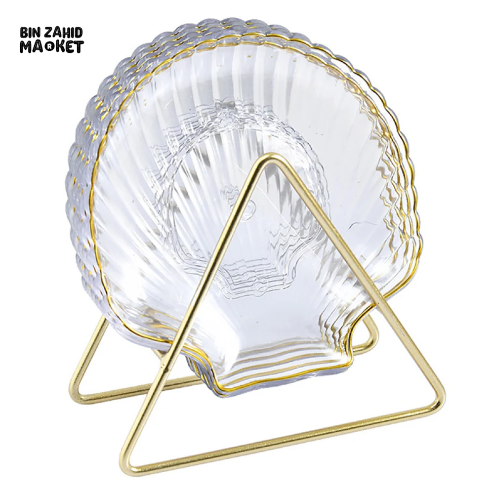 LUXURY 8-PIECE ACRYLIC SNACK PLATTER SET – FRUIT DESSERT AND TASTING PLATES - SHELL - Image 3