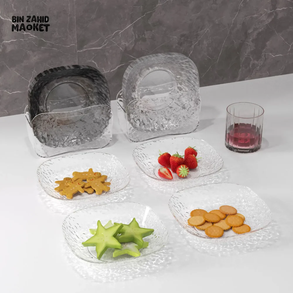 LUXURY 8 PIECE PLATE SET DISH SMALL FRUIT & SNACK PLATE