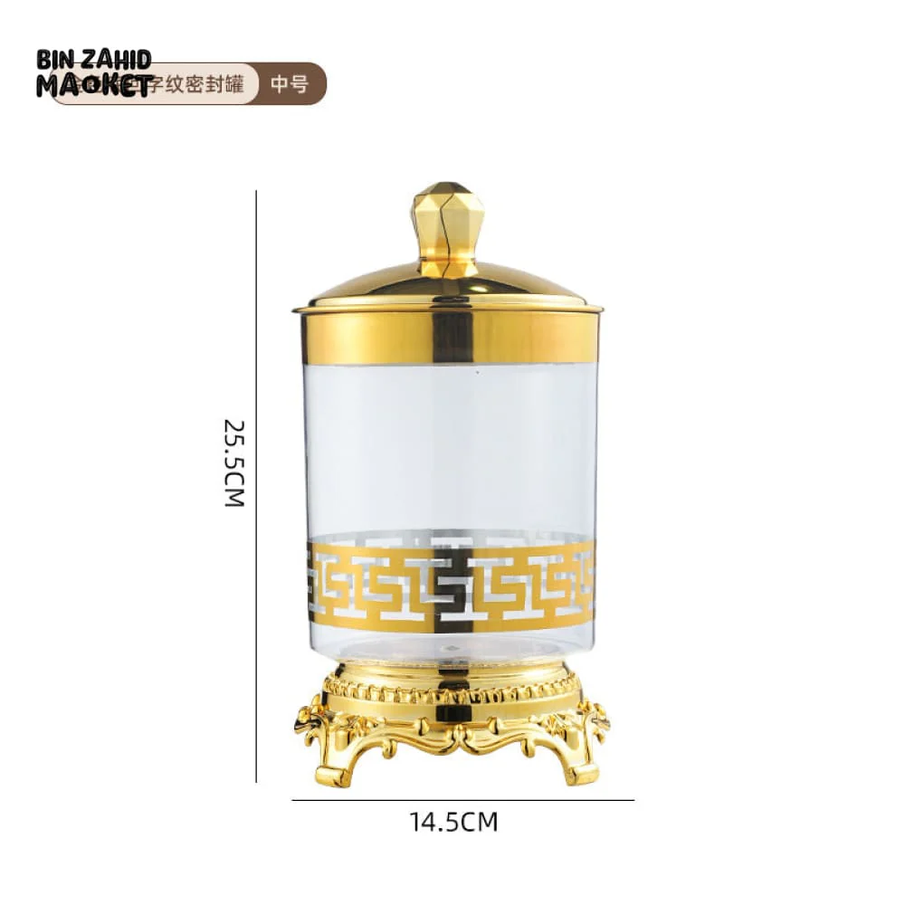 LUXURY ACRYLIC CANDY JAR WITH LID 3 PIECES SET TRANSPARENT TABLE DRY FOOD CANDY BIN SNACK STORAGE CAN - Image 7