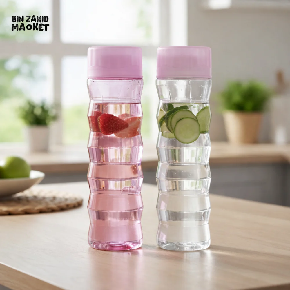 PACK OF 2 BPA-FREE WATER BOTTLE SET – ERGONOMIC WAVE DESIGN, LEAK-PROOF KITCHEN & DAILY USE - Image 2