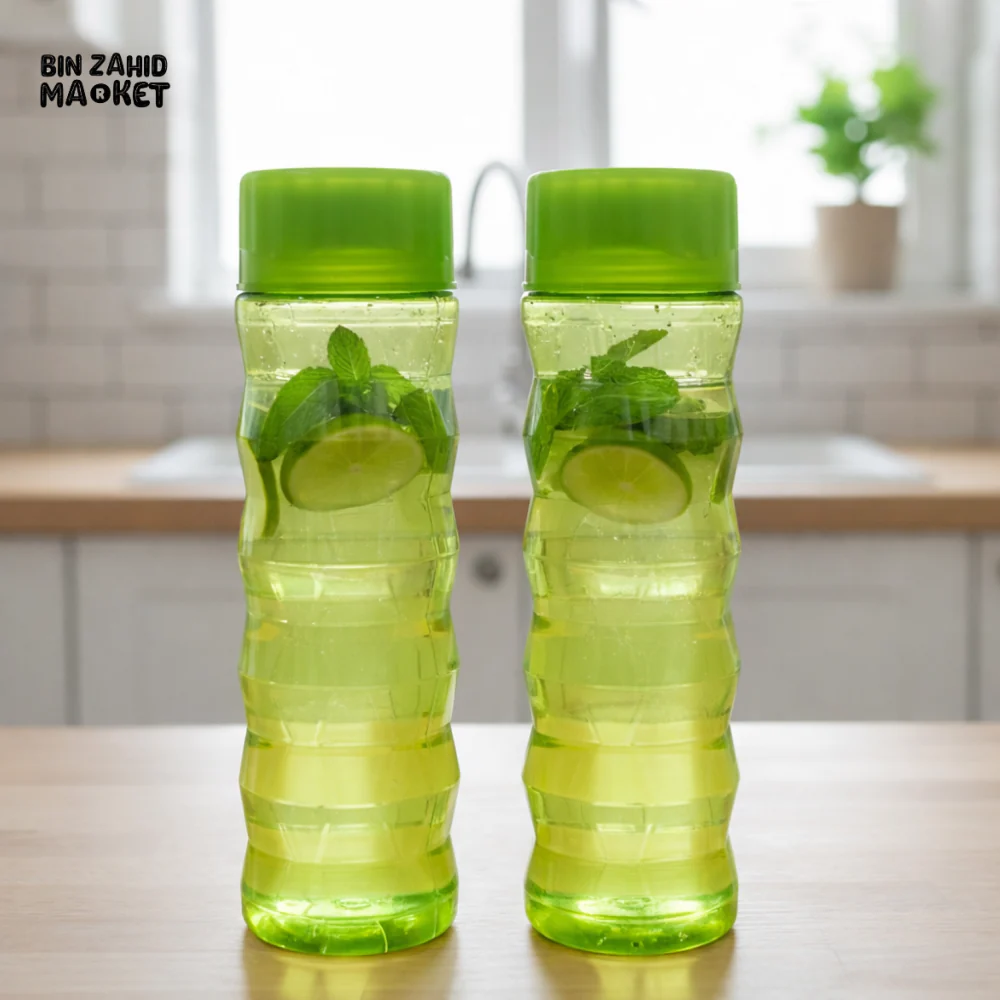 PACK OF 2 BPA-FREE WATER BOTTLE SET – ERGONOMIC WAVE DESIGN, LEAK-PROOF KITCHEN & DAILY USE - Image 3