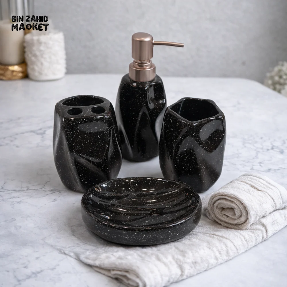 LUXURY CERAMIC BATHROOM ACCESSORY SET – KLEEYO BATH SET PRO