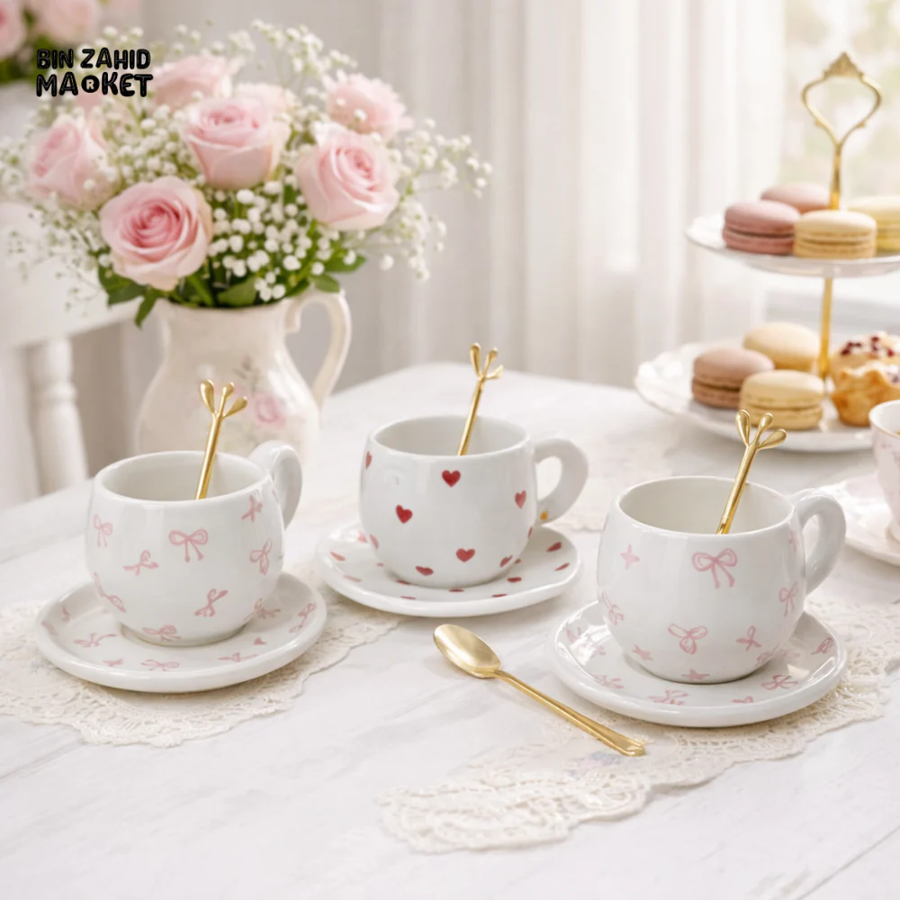 LUXURY CERAMIC TEA CUP & SAUCER SET – ELEGANT HOME DINING STYLE