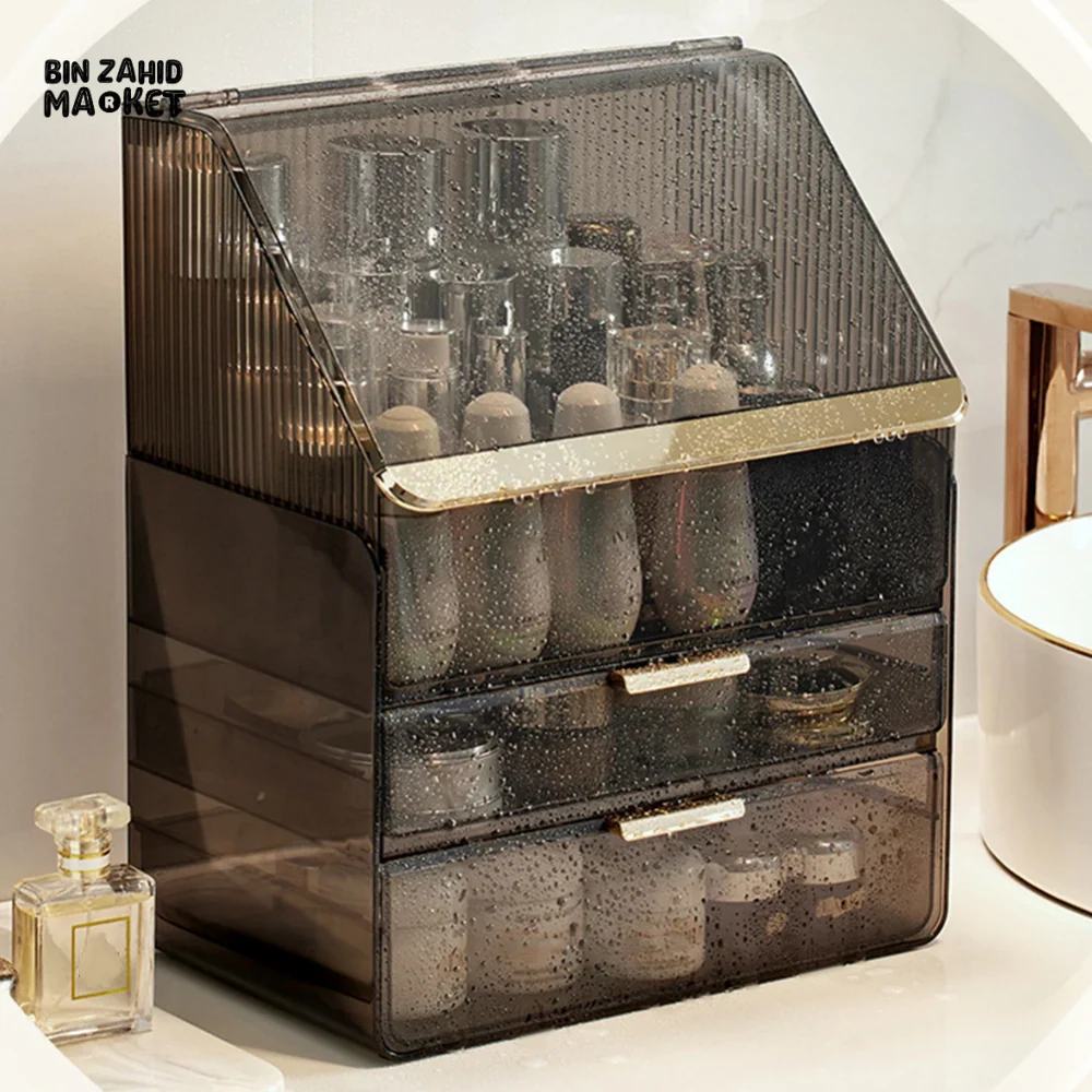 LUXURY DESKTOP COSMETICS STORAGE BOX – DUST-PROOF MAKEUP ORGANIZER - Image 4