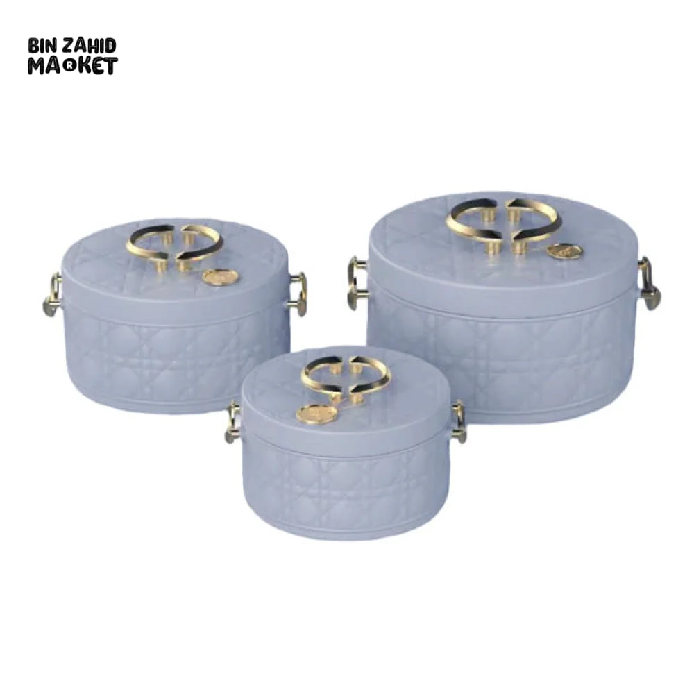 LUXURY ELEGANT 3-PIECES QUILTED HOTPOT SET - BLUE EJ-EG/G - Image 2