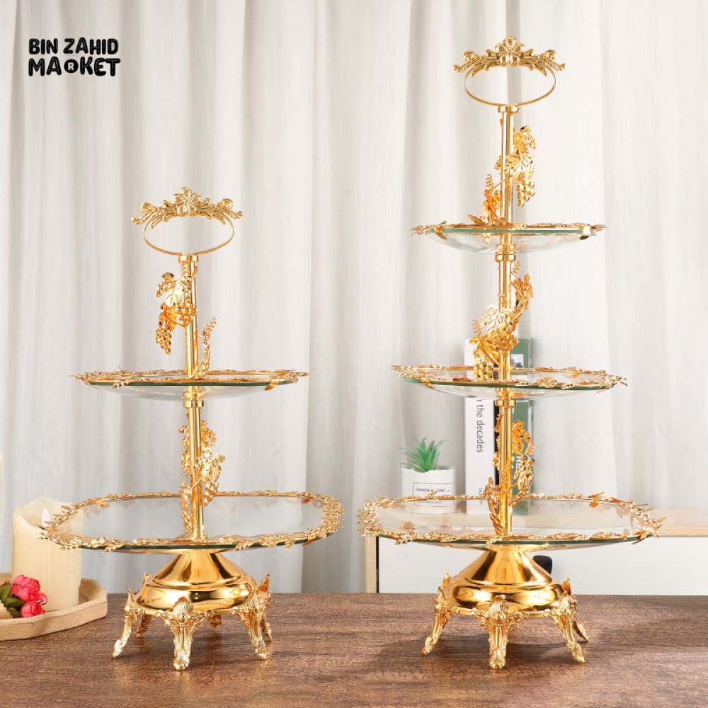 LUXURY EUROPEAN 2-TIER SERVING PLATE – FRUIT & DRY FOOD DISPLAY STAND FOR WEDDINGS & EVENTS - Image 3