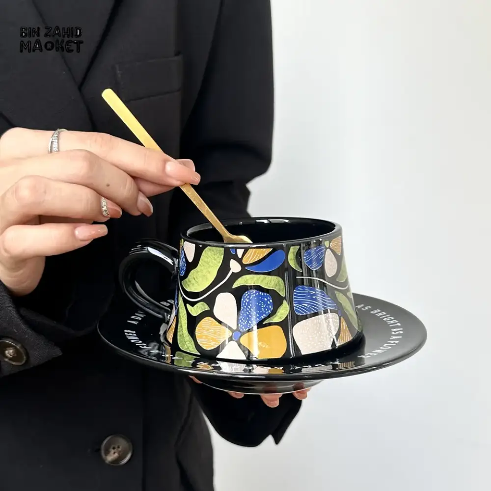 LUXURY FLORAL CERAMIC TEACUP & SAUCER SET - Image 6