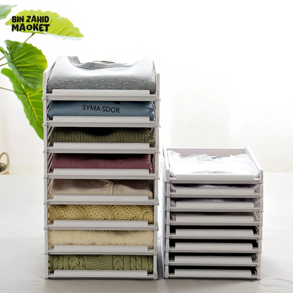 LUXURMOVE STACKABLE WARDROBE CLOTHING ORGANIZER TRAYS - Image 3
