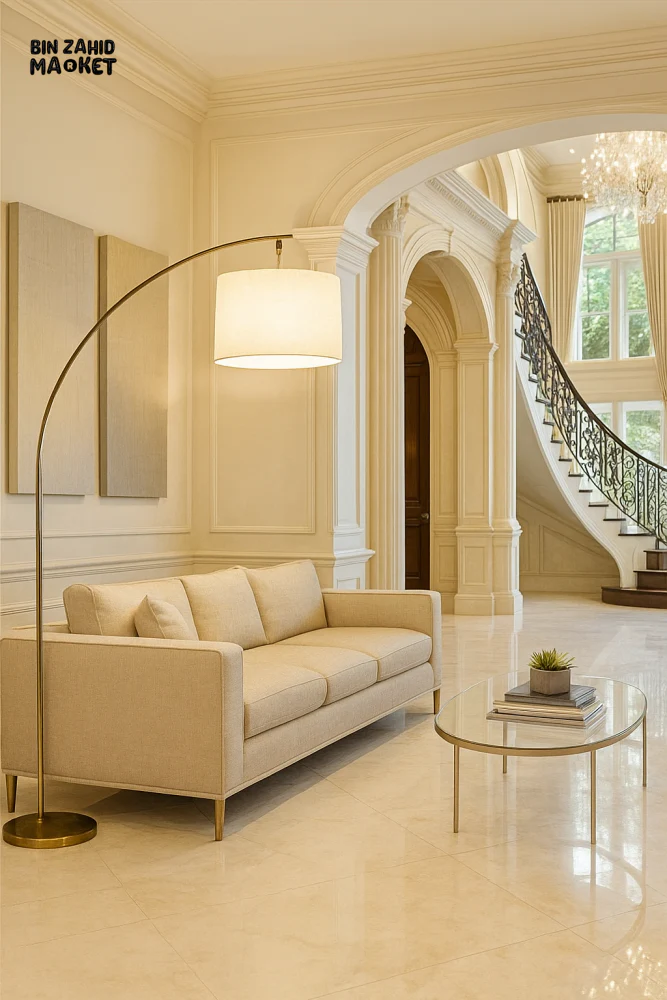 LUXURY GOLD ARC FLOOR LAMP – MODERN HOME & OFFICE DÉCOR LIGHT - Image 2