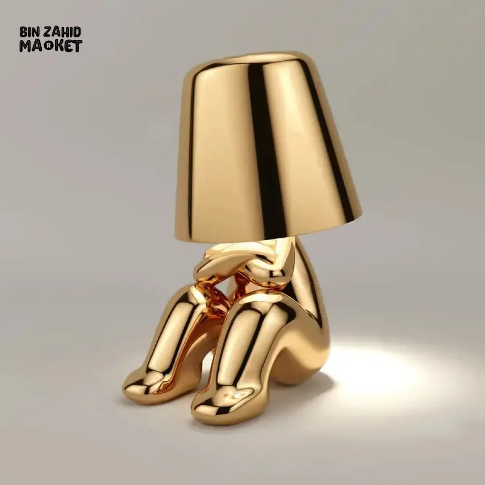 LUXURY GOLD HUMANOID LED TABLE LAMP SET – NORDIC MODERN OFFICE & HOME DECOR TOUCH DIMMING USB RECHARGEABLE NIGHT LIGHT - Image 2